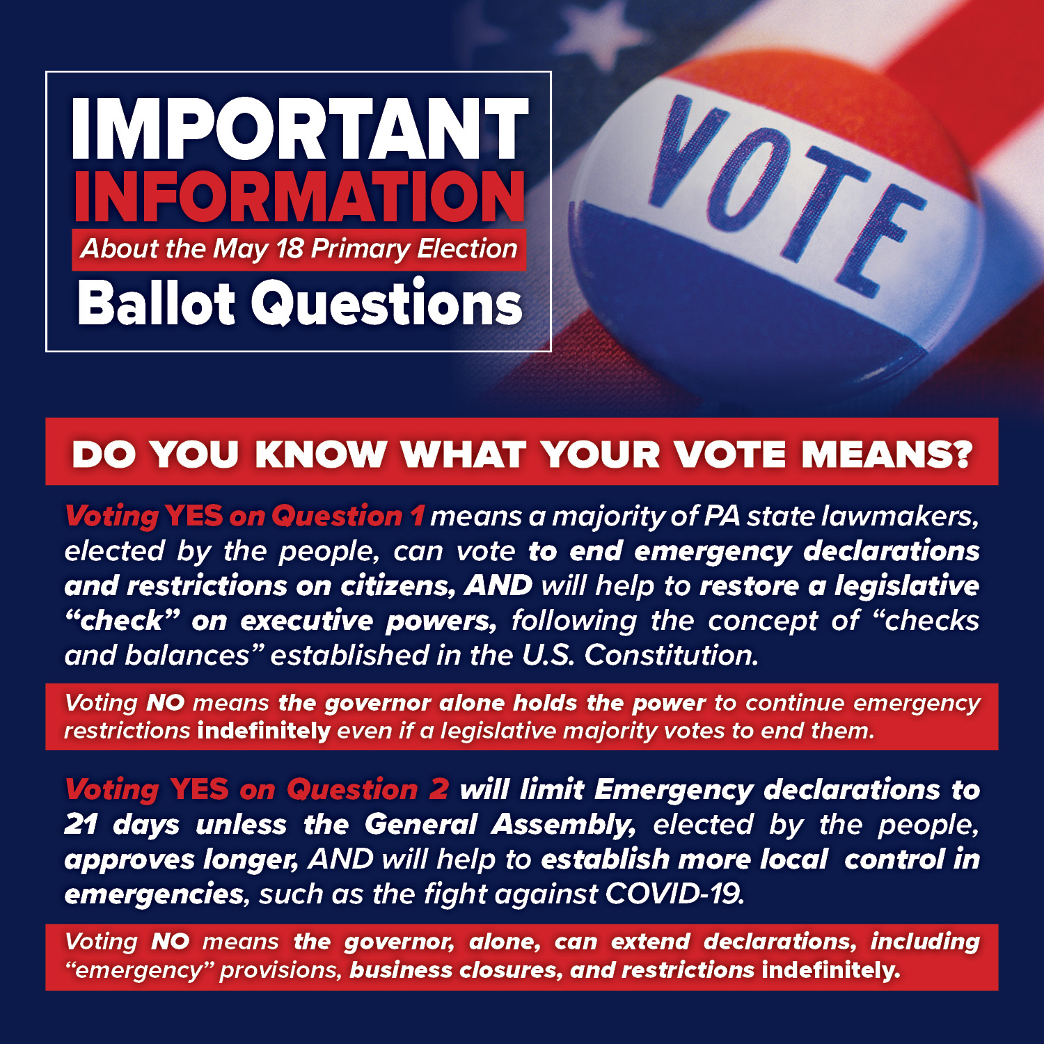 Pennsylvania Questions on the May 18 Primary Election Ballot